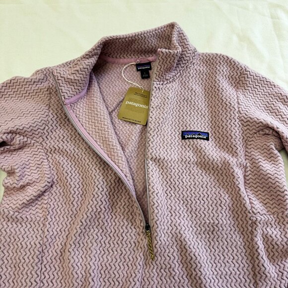 New Patagonia R1 Air 1/2 Zip Neck Women's MILKWEED MAUVE Fleece Pullover Size L - Picture 6 of 8